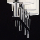 Lampa wisząca nad bar, na 4 żarówki, chromowana, białe klosze CHIARO Elegance 460010604