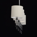 Lampa wisząca nad bar, na 4 żarówki, chromowana, białe klosze CHIARO Elegance 460010604