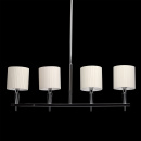 Lampa wisząca nad bar, na 4 żarówki, chromowana, białe klosze CHIARO Elegance 460010604