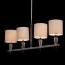 Lampa wisząca nad bar, na 4 żarówki, chromowana, białe klosze CHIARO Elegance 460010604