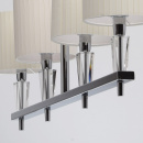 Lampa wisząca nad bar, na 4 żarówki, chromowana, białe klosze CHIARO Elegance 460010604