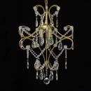 Lampa wisząca o złotym wykończenie z wiszącymi kryształkami MW-LIGHT Crystal 373014503