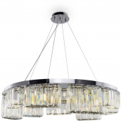 Lampa wisząca okrągła, chromowana, kolumnada szklana Colline Maytoni MOD083PL-09CH