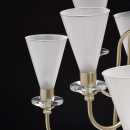 Lampa wisząca perłowo-złota, 10-ramienna, białe szklane klosze MW-LIGHT Elegance 303011810