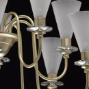 Lampa wisząca perłowo-złota, 10-ramienna, białe szklane klosze MW-LIGHT Elegance 303011810