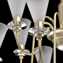 Lampa wisząca perłowo-złota, 10-ramienna, białe szklane klosze MW-LIGHT Elegance 303011810