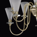 Lampa wisząca perłowo-złota, 10-ramienna, białe szklane klosze MW-LIGHT Elegance 303011810