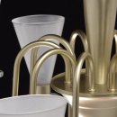 Lampa wisząca perłowo-złota, 10-ramienna, białe szklane klosze MW-LIGHT Elegance 303011810