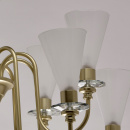 Lampa wisząca perłowo-złota, 10-ramienna, białe szklane klosze MW-LIGHT Elegance 303011810