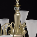 Lampa wisząca perłowo-złota, 10-ramienna, białe szklane klosze MW-LIGHT Elegance 303011810