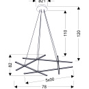 Lampa wisząca pięć listew LED ułożone w pięciobok Andros Apeti A0020-350