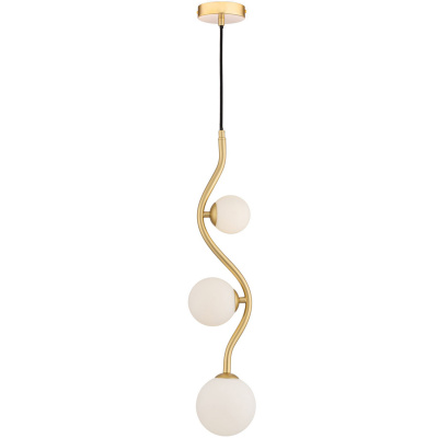 Lampa wisząca pionowo szklane kule na złotej fali Uva Maytoni MOD059PL-03G