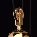 Lampa wisząca podnosząca i opadająca w kolorze złota, klosz alabastrowe szkło 327010501