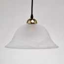 Lampa wisząca podnosząca i opadająca w kolorze złota, klosz alabastrowe szkło 327010501