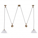 Lampa wisząca podwójna, miedź i alabastrowe szkło MW-LIGHT Classic 327010802