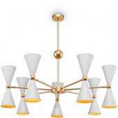 Lampa wisząca podwójne, białe stożki ze złotym wnętrzem Vesper Maytoni MOD108PL-14WG