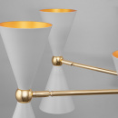 Lampa wisząca podwójne, białe stożki ze złotym wnętrzem Vesper Maytoni MOD108PL-14WG