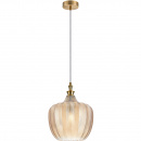 Lampa wisząca pojedyncza szklany klosz w jodełkę Festa Maytoni P032PL-01BS