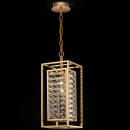 Lampa wisząca pojedyncza, złota, kryształy w klatce Tening Maytoni MOD060PL-01G