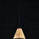 Lampa wisząca pojedynczy, czarny stożek z drewnem Bicones Maytoni Modern P359-PL-220-C