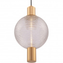 Lampa wisząca prążkowana kula Rueca Maytoni kolor mosiądz P060PL-01BS