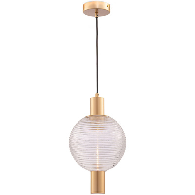 Lampa wisząca prążkowana kula Rueca Maytoni kolor mosiądz P060PL-01BS