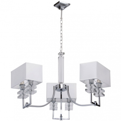 Lampa wisząca prostokątne, białe klosze, 3 ramiona, 6 żarówek MW-Light Megapolis 101010406