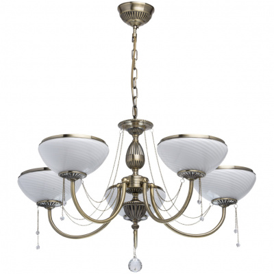 Lampa wisząca rustykalna, antyczny mosiądz i kryształ MW-LIGHT Classic 347019105