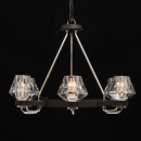 Lampa wisząca styl LOFT, 6-ramion, czarna, szklane klosze RegenBogen Loft 104012506