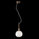 Lampa wisząca szklana, biała kula Erich Maytoni Modern MOD221-PL-01-G