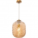 Lampa wisząca szklana, bursztynowy klosz o falującej strukturze Dunas Maytoni P058PL-01BS