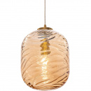 Lampa wisząca szklana, bursztynowy klosz o falującej strukturze Dunas Maytoni P058PL-01BS