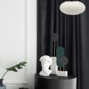 Lampa wisząca szklana elipsoida biała Perlas Maytoni P062PL-01W