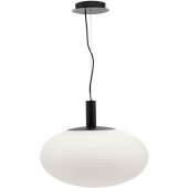 Lampa wisząca szklana elipsoida biała Perlas Maytoni P062PL-01W