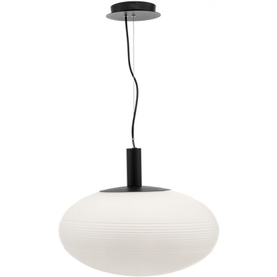 Lampa wisząca szklana elipsoida biała Perlas Maytoni P062PL-01W