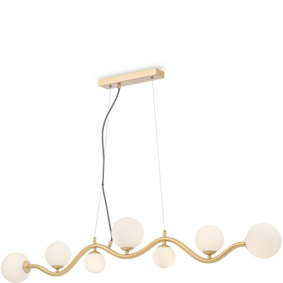 Lampa wisząca szklane kule na złotej fali Uva Maytoni MOD059PL-07G