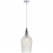 Lampa wisząca szklany klosz w jodełkę Festa Maytoni P033PL-01CH