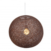 Lampa wisząca, sznurkowa kula brązowa Caruba 50 cm 31-26906