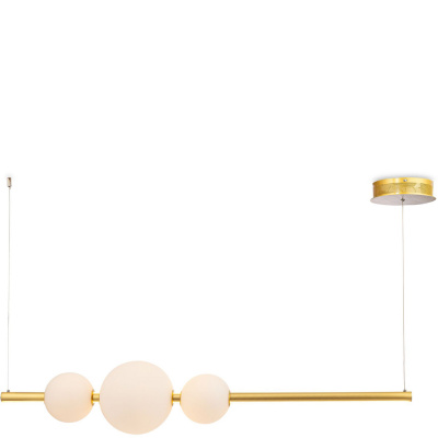 Lampa wisząca trzy białe kule LED na złotym pręcie Freccia Maytoni MOD063PL-L50G3K