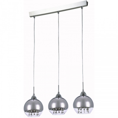 Lampa wisząca - trzy chromowane kule z kryształkami Iceberg Maytoni Modern P012-PL-03-N