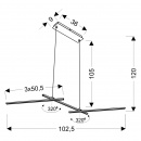Lampa wisząca trzy chromowane listwy LED Thasos Apeti A0021-330
