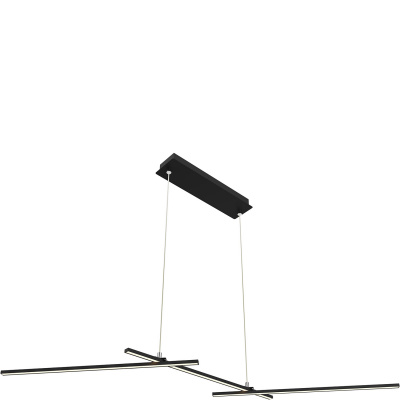 Lampa wisząca trzy czarne listwy LED Thasos Apeti A0021-332