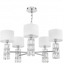 Lampa wisząca z białymi abażurami i ozdobnymi szkiełkami Talento Maytoni DIA008PL-05CH