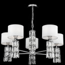 Lampa wisząca z białymi abażurami i ozdobnymi szkiełkami Talento Maytoni DIA008PL-05CH