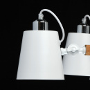 Lampa wisząca z drewnianą konstrukcją i białymi, metalowy kloszami MW-LIGHT 693011106