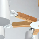 Lampa wisząca z drewnianą konstrukcją i białymi, metalowy kloszami MW-LIGHT 693011106