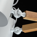 Lampa wisząca z drewnianą konstrukcją i białymi, metalowy kloszami MW-LIGHT 693011106