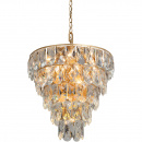Lampa wisząca z dużych kryształów ułożonych kaskadowo, złota Vitaluce VE5263-8/20+1