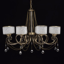 Lampa wisząca z kryształkami na 8 żarówek - antyczny mosiądz MW-LIGHT Classic 372013508