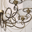 Lampa wisząca z kryształkami na 8 żarówek - antyczny mosiądz MW-LIGHT Classic 372013508